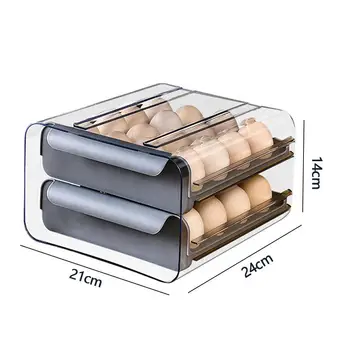 Gospodinjski Jajce Škatla Za Shranjevanje Predal-Tip Hladilnik Škatla Za Shranjevanje Plastike, Prozorni 32 Mrežo Polje Dvojno Plast Jajce Pladenj