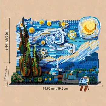 Ustvarjalne Slavni slika Gradnik, Mozaik, Art Zvezdnato Noč Domov Dekoracijo Model Opeke Komplet Igrač za Darilo Otrok