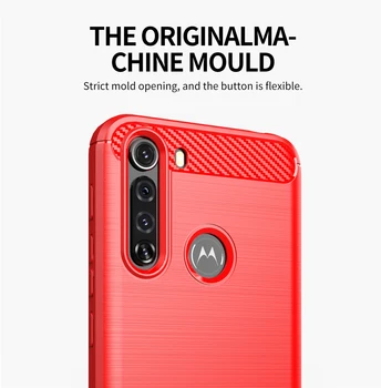 Za Motorola Moto Eno fusion G9 Ogljikovih Vlaken Teksturo Brušeno Ohišje za Moto Eno fusion G 5G Plus Silikonski Shockproof Primeru telefon