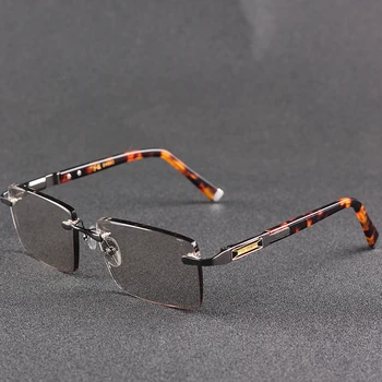 Vazrobe Stekla, sončna Očala Moški Rimless sončna Očala za Moške 155mm Prevelik Modni Očala s Kristalno Lečo Anti Scratch