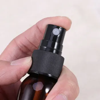 10pcs Mini Plastični Majhen Prazen Spray Steklenico Za ličenje In Nego Kože, ki se lahko ponovno polnijo Potovanja Uporabo (Brown S Šoba barvo naključno)