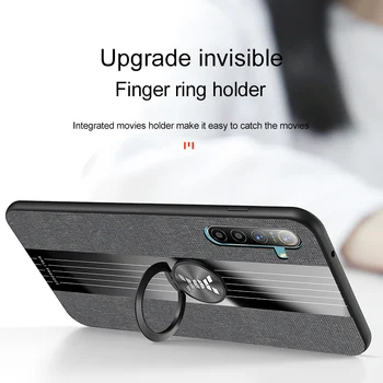 Ultra-tanek Magnetno Držalo Krpo Primeru Telefon Za Realme 6 5 3 X50 XT X Lite X2 Q C3 C1 Pro Luksuzni Šivanje Tkanine Silikonski Pokrov