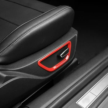 2X Rdeča Sedež Prilagoditev Gumb Okrasni Prstan Pokrova Trim za Ford Mustang+