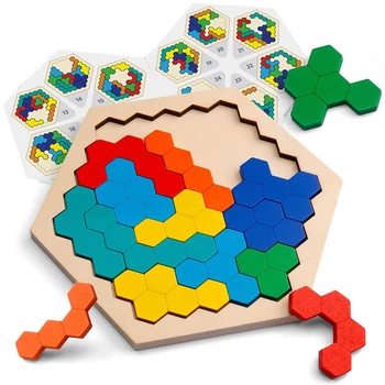 3D Puzzle Lesene Igrače Visoke Kakovosti Pisane Tangram Matematiko Igrače Sestavljanke Igro Otrok Predšolsko Domišljijo Izobraževalne Igrače