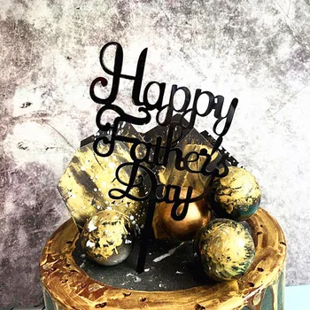 Zlato Srečen svetovni dan očetov torto pokrivalo akril torto pokrivalo Oče Oče Rojstni dan Torta Pokrivalo svetovni dan očetov dekor torta dekoraterstvo orodja