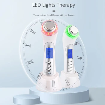 Nohon 5 v 1 Obraza Massager LED Svetlobno Terapijo Obraza Mesotherapy Sonic Vibracije Gubam Odstranitev Kože Zaostrovanje Nego Kože Orodje