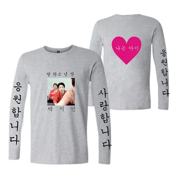 Kpop Bangtan Fantje T-shirt korejski abeceda tiskanja casual moški in ženske dolg rokav T Shirt visoko kakovostnega bombaža Tshirt Tee oblačila