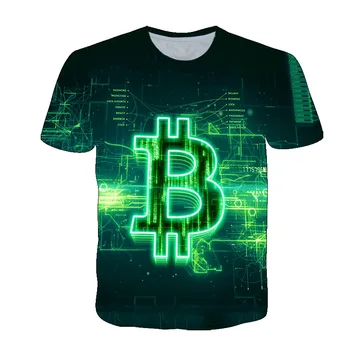 Bitcoin moška t majica 3D Harajuku O-Vratu Tshirt Grafični Revolucije T-shirt Kul Človek T-shirt Pisane Tiskanja prevelik Priložnostne Tee