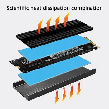 M. 2 SSD NVMe Heatsink Hladilnik 2280 ssd Trdi Disk Radiator M2 NGFF PCI-E NVME Aluminija Ponora Toplote za Hlajenje Toplotne Pad