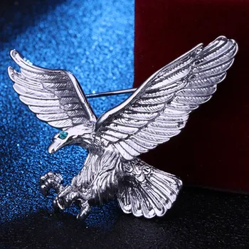 Moški Letnik Antique Silver Barve, Nakit Flying Eagle Broške Moških Fantje Obleko Šal Nesramna Zatiči Rojstni dan Darilo
