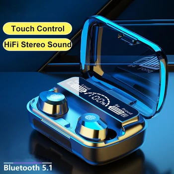 TWS Brezžične Slušalke z Mikrofonom M5 Bluetooth Slušalke HiFi Stereo Športne Slušalke 3D Touch Kontrole Čepkov za Pametni telefon