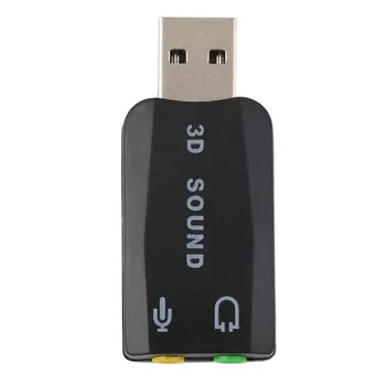 Na Zalogi! USB 2.0 3D Mikrofon Zvočnik, Audio Slušalke Zvok Sim Adapter 5.1 za Prenosni RAČUNALNIK Nov Prihod