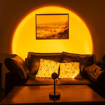 Sončni zahod Projektor Lučka USB Mavrica galaxy Vzdušje Led Nočna Lučka Doma Kava Trgovine, v Ozadju Stene Barvita Dekoracija Žarnice