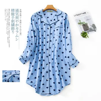 Brušenega bombaža ženske spalne srajce nightgowns sleepwear Pozimi Plus velikost Jeseni sleepshirts Sveže Ženske obleko noč