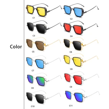Letnik Klasična Steampunk sončna Očala sončna Očala Moški Ženske blagovne Znamke Oblikovalec Retro Kovinskih Kvadratnih Očala Nov Modni Buljiti UV400