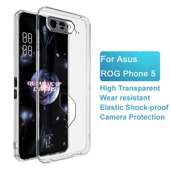 Za Asus ROG Telefon 5 Primeru IMAK Ultra Tanko Mehko TPU Jasno Hrbtni Pokrovček Telefona Primerih Za Asus ROG Telefon 5