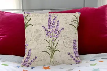 Vijoličen Cvet Vrgel Blazino Primeru Cvetlični Vzorec z Lavenders na Vintage Pisane Provence Aromo Dekorativni Kvadratnih Vrgel Blazino