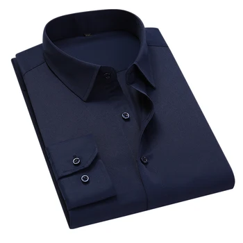 Izrez za moške majice z dolgimi rokavi priložnostne slim moške formalno srajce barva formalno obrabe poslovnih socialne oblačila vrhovi