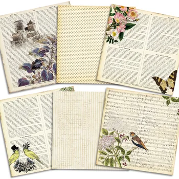 Stari Bookpage Džungle Ročno Junk List Materiala, Papirja DIY Album Potovalni Dnevnik Ozadju Dekorativni Papir