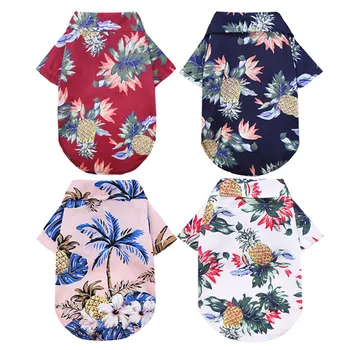 Kuža Poletje Plaža Srajce Pes Srčkan Havajih Priložnostne Hišnih Mačk Oblačila Cvetlični T-shirt za Majhne Pse Chihuahua francoski Buldog Tshirts