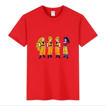 Otroški Zmaj Žogo Anime majica s kratkimi rokavi Dojencek Dekliška Barva Bombažne Obleke Goku Tiskanje Kostum Otrok Fantje Harajuku Vrhovi Tees