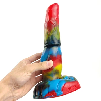 YOCY Huge Animal Dildo Silicone Art Graffiti Sex Toy For Adult 18+ Anus Prostage Masturbator Suction Cup Dildo Fantasy Anal Plug