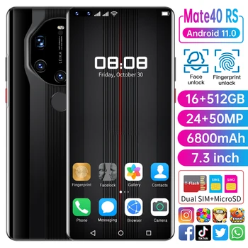 2021 Nova Globalna Različica Mate40 RS 7.3 Palčni 16GB+512GB Pametni mobilni telefon 24+50MP 4G 5G Omrežja 6800mAh WiFi, GPS, Mobilni Telefon