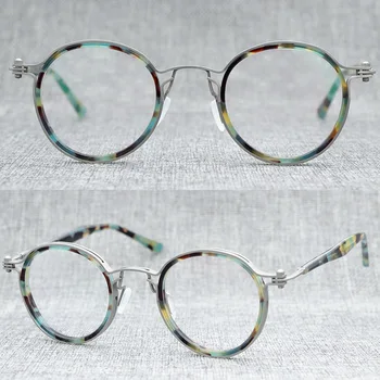 Zerosun Titana Očala Okvirji Moški Okrogle Očala Moških Ultralahkih Očala Št Vijak Nerd Očala za Kratkovidnost Recept