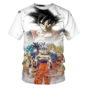 Nov Modni O-Vratu 3D Dragon Ball Temo Top Moda Risank Anime TOversized T-Shirt Istem Slogu Ulica, Hip HopCasual T-majice