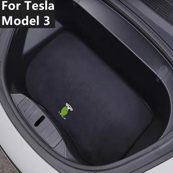 Model3 Avtomobilskih Flanela Blazine Prednji Prtljažnik Blazine Za Tesla Model Treh 2021 Oprema Škatla Za Shranjevanje Prahu Varstvo Pad Pad