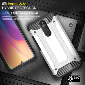 Za Xiaomi Redmi 8 8A Primeru Shockproof Oklep Težko PC Silikonski Pokrovček Za Redmi 8 8A Zaščitna Telefon Primerih