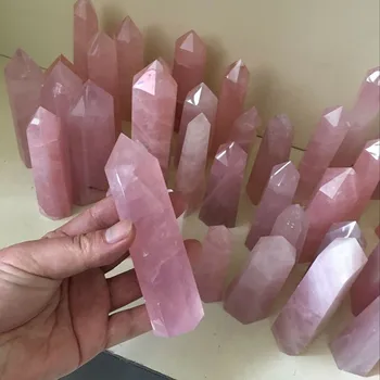 40-50mm Naravnih Rock Pink Rose Quartz Crystal Palico Točke Zdravilni Mineralni Kamen Čarobno Palico Doma Dekor Geode Ametist Rose Quartz