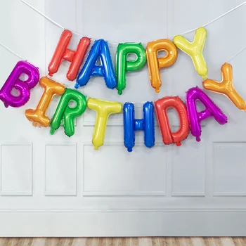 Happy Birthday 16inch Balone in zabavo Dekoracijo Pismo Helij Folija Baloni Globos Balony Banner Baby Tuš Latex Baloni