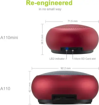 EWA A110Mini Res Brezžične Stereo (TWS) Mini Bluetooth Zvočniki Kovinski Prenosni Zvočnik Težko Potovanje Primeru, Pakirani