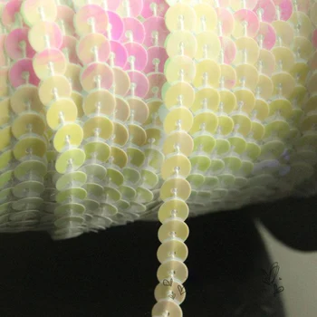1m-90m 6 mm Ploščato Okrogle Sequins Čipke Šivanje Traku na Trim Spangle Paillettes Strune v Roli Za Obrt Ženske Krpo Dodatki
