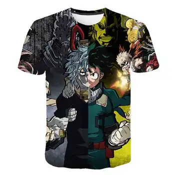 Pop Moj Junak Univerzami anime t-shirt za moške Poletje moda udobno manga 3d prevelike majice za dečka, otroška oblačila vrh