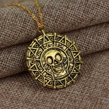 Vintage Zlata Lobanje Obesek Ogrlice za Moške Gotike Rune Amulet Nakit