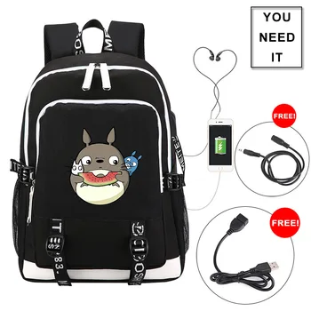 Novo Kawaii Risank Anime Otroke, Nahrbtniki Študent Totoro Miško Platno Fantje Grils Moda Priložnostne Šolske torbe