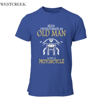 Moška T-shirt Nikoli ne podcenjujte starega človeka motorno kolo Igre Tee Shirt Tiskanje Darilo Letnik Prevelik Hip-Hop Mens 34260