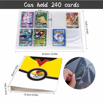 240PCS Album Pokemon Karte, Knjige, Risanke Anime Igra Kartice VMAX EX GX Zbiranje Pokémon Zemljevid Veziva Imetnik Mapo Otrok Igrača Kul Darilo