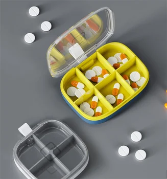 Mini Tabletke Primeru Medicine Pill Box Organizator Škatla Za Shranjevanje Prenosni 4/6 Girds Pill Box Razdelilniki Posodo