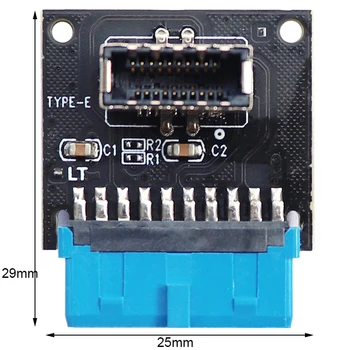 USB 3.0 19 pin adapter za Glavo spredaj 19 20 pin USB 3.0 3 ženski USB3.1 Type-e adapter TIP E USB3 19pin hub Širitev Kartico