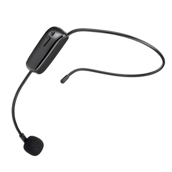 FM Slušalke Mikrofon Profesionalni Brezžični Glavo-Nositi Mic Telefonski Ojačevalec za Govor Poučevanje