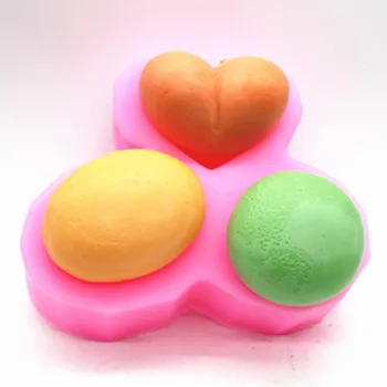 3 Luknje Srce Ljubezni, Ovalne Silikonski Milo Plesni Krog In Srce, Ročno izdelana Mila Plesni DIY Plovilo, Kalup