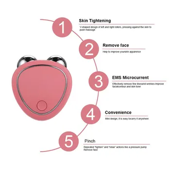 Prenosni Obraza Mikro-trenutne Lepoto Instrument Za Dviganje Redčenje In Zmanjšati Edem Z Dvojno Roller Massager