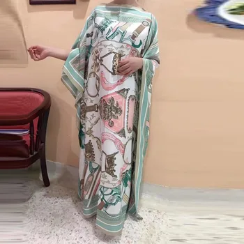 2020 Dolžina Tal Batwing v Velikosti Colorblock Tiskanja Ovratnik Elegantno Plesti dolg rokav Obleka Žensk Pomlad Modnih Oblačil