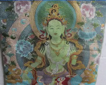 Golden silk vezenje thangka exorcism of guanyin v Tibet in Nepal