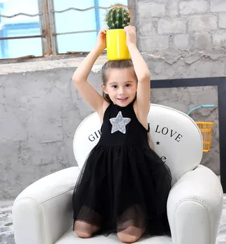 2021 Otrok Malo Deklet, Korejski Obleko Moda Dekle Oblačila Bleščica Star Šifon Pike Baby Priložnostne Obleko