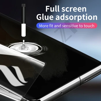 UV kaljeno steklo za Samsung Galaxy s8 s9 s10 5G opomba 10 pro 20 s20 plus s21 Ultra zaščitno folijo telefon zaslon patron Stekla