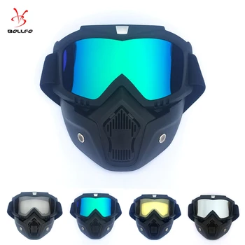 Motoristična Očala za Motokros Motocikla Moto Očala Snemljiv Buljiti UV Zaščito Ski Bike za Moške Open Face Čelada Maska BF655